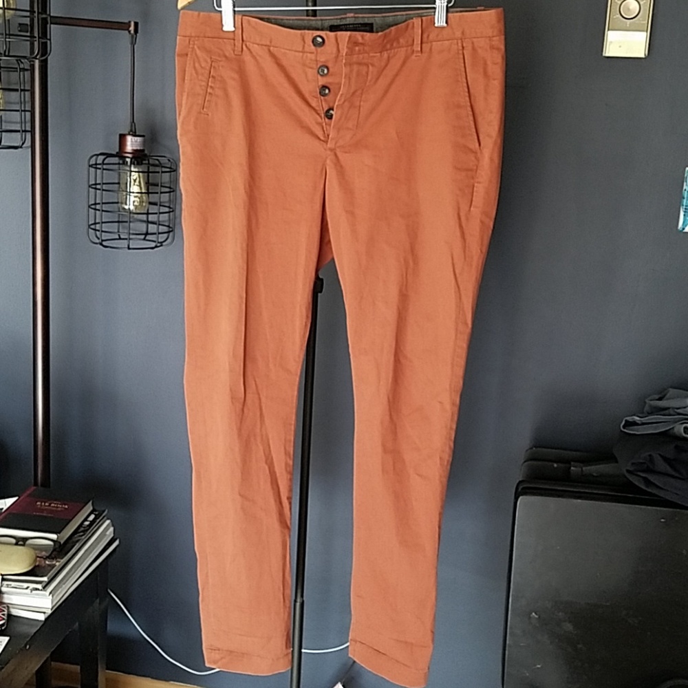 All Saints burnt orange chinos